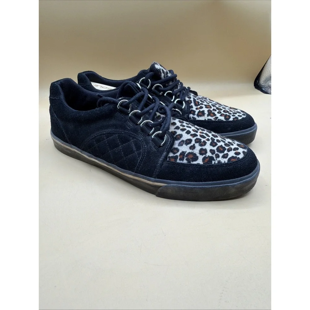 T.U.K. - Creeper Black Leopard/Canvas Upper - Girl Shoes Size 10M